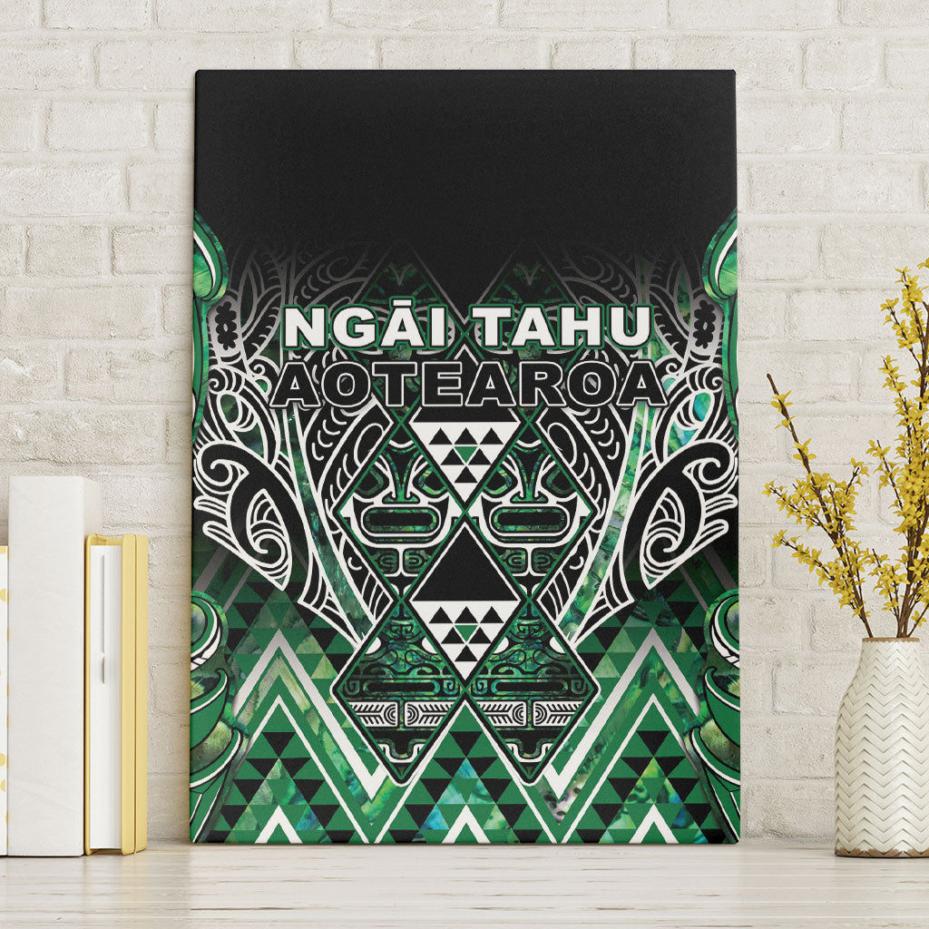 Aotearoa Ngai Tahu Canvas Wall Art Maori Tribal Dark Green Paua Shell Pattern DT05 Without Frame Green - Polynesian Pride