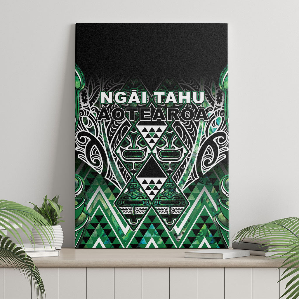 Aotearoa Ngai Tahu Canvas Wall Art Maori Tribal Dark Green Paua Shell Pattern DT05 - Polynesian Pride