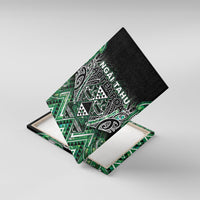 Aotearoa Ngai Tahu Canvas Wall Art Maori Tribal Dark Green Paua Shell Pattern DT05 With Frame Green - Polynesian Pride