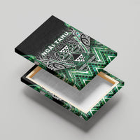 Aotearoa Ngai Tahu Canvas Wall Art Maori Tribal Dark Green Paua Shell Pattern DT05 - Polynesian Pride