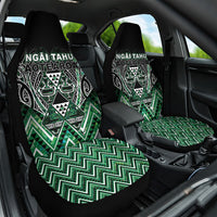 Aotearoa Ngai Tahu Car Seat Cover Maori Tribal Dark Green Paua Shell Pattern DT05 One Size Green - Polynesian Pride