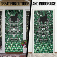 Aotearoa Ngai Tahu Door Cover Maori Tribal Dark Green Paua Shell Pattern DT05 - Polynesian Pride
