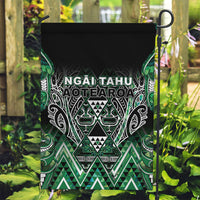 Aotearoa Ngai Tahu Garden Flag Maori Tribal Dark Green Paua Shell Pattern DT05 Garden Flag Green - Polynesian Pride