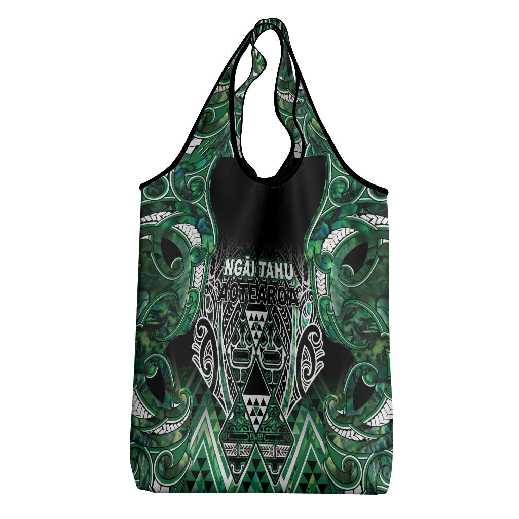 Aotearoa Ngai Tahu Grocery Bag Maori Tribal Dark Green Paua Shell Pattern DT05 - Polynesian Pride