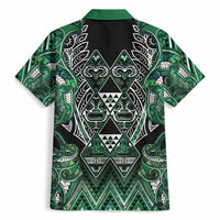 Aotearoa Ngai Tahu Hawaiian Shirt Maori Tribal Dark Green Paua Shell Pattern DT05 - Polynesian Pride