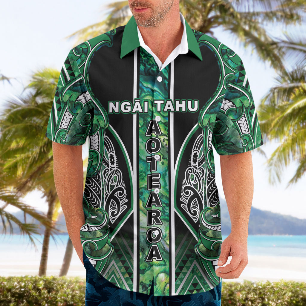 Aotearoa Ngai Tahu Hawaiian Shirt Maori Tribal Dark Green Paua Shell Pattern DT05 - Polynesian Pride