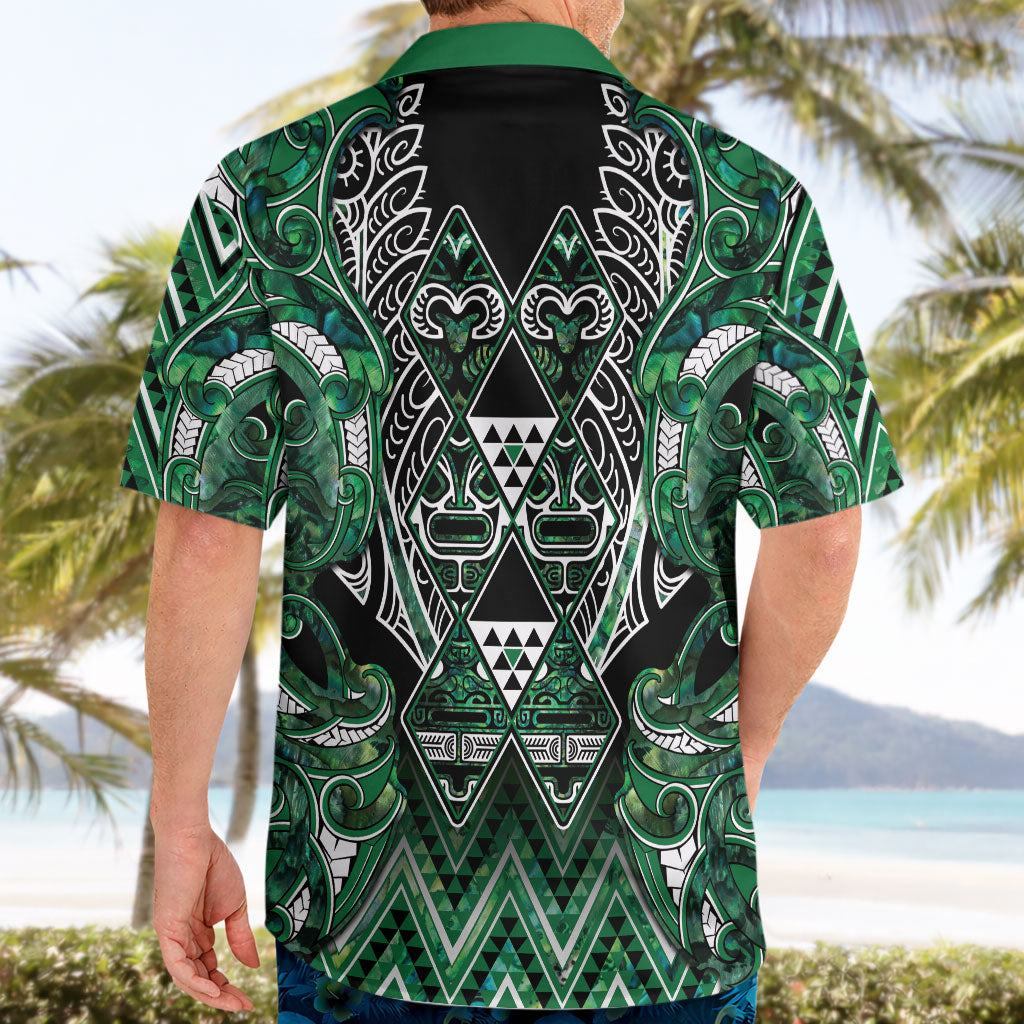 Aotearoa Ngai Tahu Hawaiian Shirt Maori Tribal Dark Green Paua Shell Pattern DT05 - Polynesian Pride