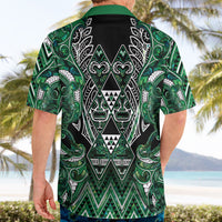 Aotearoa Ngai Tahu Hawaiian Shirt Maori Tribal Dark Green Paua Shell Pattern DT05 - Polynesian Pride