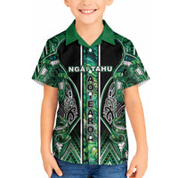 Aotearoa Ngai Tahu Hawaiian Shirt Maori Tribal Dark Green Paua Shell Pattern DT05 - Polynesian Pride