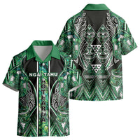 Aotearoa Ngai Tahu Kid Hawaiian Shirt Maori Tribal Dark Green Paua Shell Pattern DT05 - Polynesian Pride