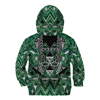 Aotearoa Ngai Tahu Kid Hoodie Maori Tribal Dark Green Paua Shell Pattern DT05 - Polynesian Pride