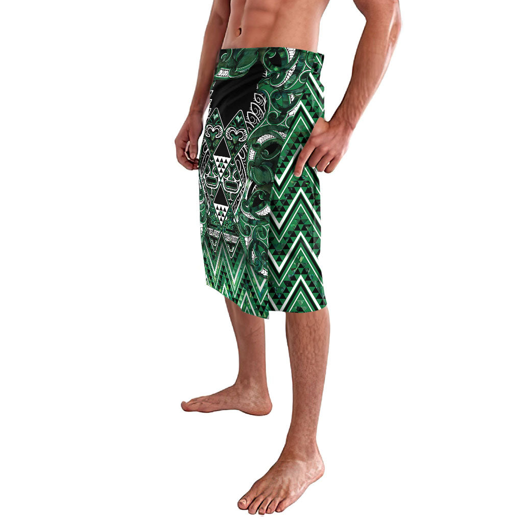 Aotearoa Ngai Tahu Lavalava Maori Tribal Dark Green Paua Shell Pattern DT05 - Polynesian Pride