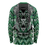 Aotearoa Ngai Tahu Long Sleeve Shirt Maori Tribal Dark Green Paua Shell Pattern DT05 - Polynesian Pride
