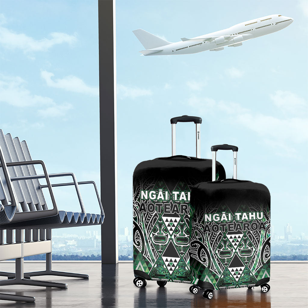 Aotearoa Ngai Tahu Luggage Cover Maori Tribal Dark Green Paua Shell Pattern DT05 - Polynesian Pride