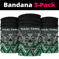 Aotearoa Ngai Tahu Neck Gaiter Maori Tribal Dark Green Paua Shell Pattern DT05 package One Size: 25*50cm Green - Polynesian Pride