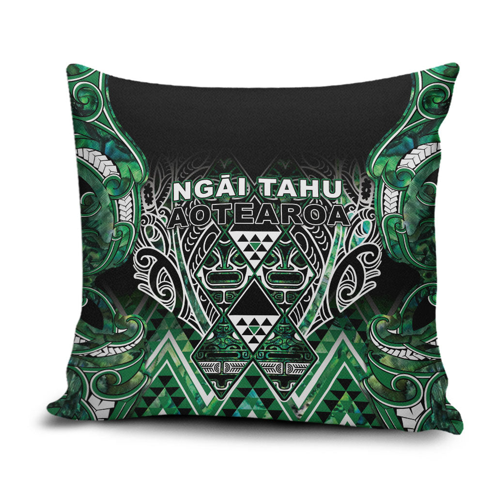 Aotearoa Ngai Tahu Pillow Cover Maori Tribal Dark Green Paua Shell Pattern DT05 Green - Polynesian Pride