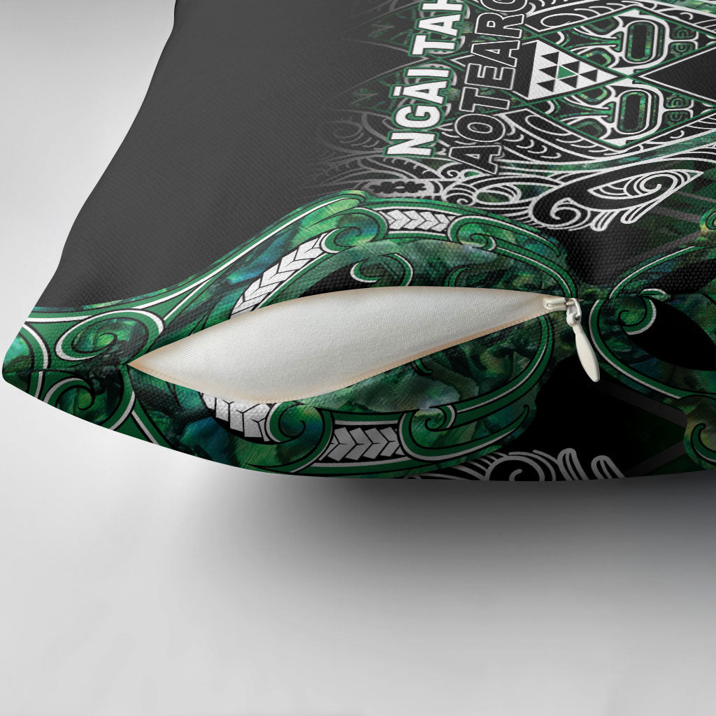 Aotearoa Ngai Tahu Pillow Cover Maori Tribal Dark Green Paua Shell Pattern DT05 - Polynesian Pride