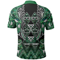 Aotearoa Ngai Tahu Polo Shirt Maori Tribal Dark Green Paua Shell Pattern DT05 - Polynesian Pride