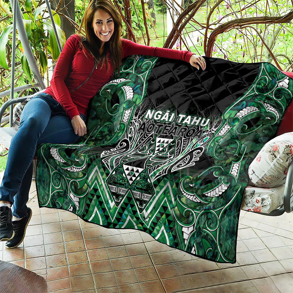 Aotearoa Ngai Tahu Quilt Maori Tribal Dark Green Paua Shell Pattern DT05 - Polynesian Pride