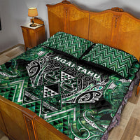 Aotearoa Ngai Tahu Quilt Bed Set Maori Tribal Dark Green Paua Shell Pattern DT05 - Polynesian Pride