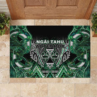 Aotearoa Ngai Tahu Rubber Doormat Maori Tribal Dark Green Paua Shell Pattern DT05 Green - Polynesian Pride