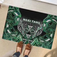 Aotearoa Ngai Tahu Rubber Doormat Maori Tribal Dark Green Paua Shell Pattern DT05 - Polynesian Pride