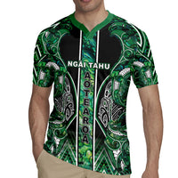 Aotearoa Ngai Tahu Rugby Jersey Maori Tribal Dark Green Paua Shell Pattern DT05 - Polynesian Pride