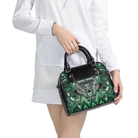 Aotearoa Ngai Tahu Shoulder Handbag Maori Tribal Dark Green Paua Shell Pattern DT05 - Polynesian Pride
