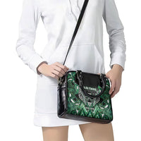 Aotearoa Ngai Tahu Shoulder Handbag Maori Tribal Dark Green Paua Shell Pattern DT05 - Polynesian Pride