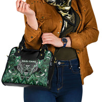 Aotearoa Ngai Tahu Shoulder Handbag Maori Tribal Dark Green Paua Shell Pattern DT05 - Polynesian Pride