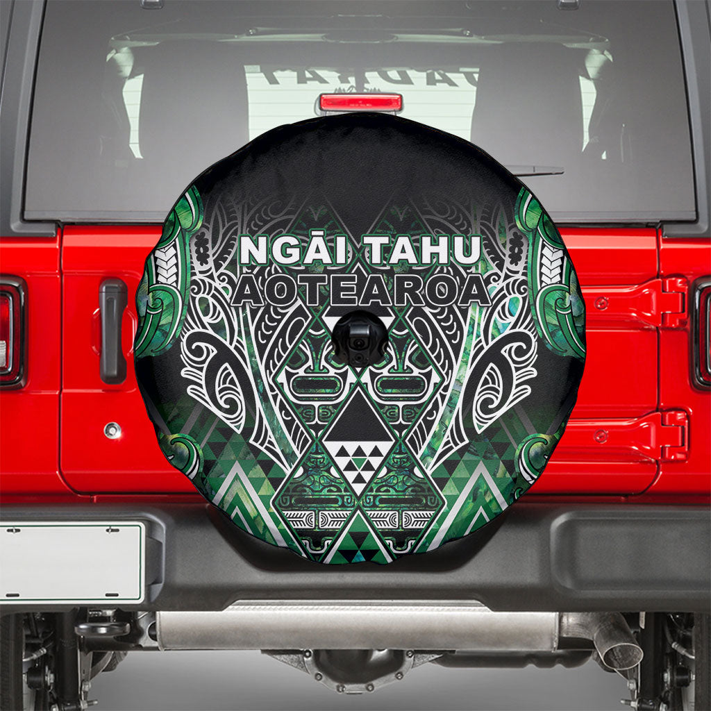 Aotearoa Ngai Tahu Spare Tire Cover Maori Tribal Dark Green Paua Shell Pattern DT05 - Polynesian Pride