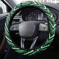 Aotearoa Ngai Tahu Steering Wheel Cover Maori Tribal Dark Green Paua Shell Pattern DT05 - Polynesian Pride