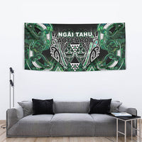 Aotearoa Ngai Tahu Tapestry Maori Tribal Dark Green Paua Shell Pattern DT05 - Polynesian Pride