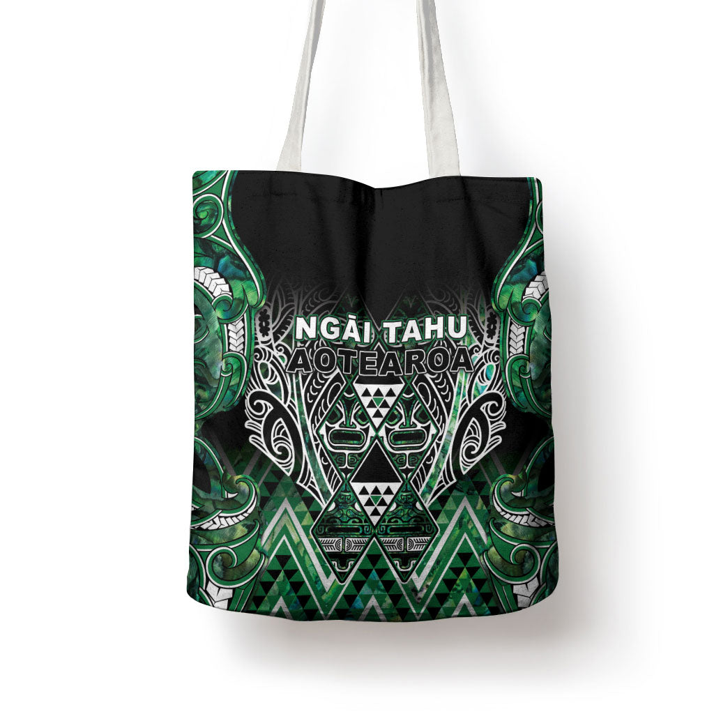 Aotearoa Ngai Tahu Tote Bag Maori Tribal Dark Green Paua Shell Pattern DT05 - Polynesian Pride