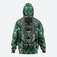 Aotearoa Ngai Tahu Zip Hoodie Maori Tribal Dark Green Paua Shell Pattern DT05 - Polynesian Pride