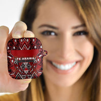 Aotearoa Te Arawa AirPods Case Maori Tribal Dark Red Paua Shell Pattern DT05 - Polynesian Pride