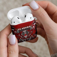 Aotearoa Te Arawa AirPods Case Maori Tribal Dark Red Paua Shell Pattern DT05 - Polynesian Pride