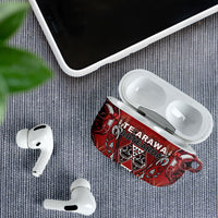 Aotearoa Te Arawa AirPods Case Maori Tribal Dark Red Paua Shell Pattern DT05 - Polynesian Pride