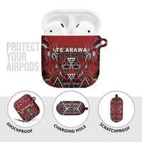 Aotearoa Te Arawa AirPods Case Maori Tribal Dark Red Paua Shell Pattern DT05 - Polynesian Pride