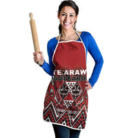 Aotearoa Te Arawa Apron Maori Tribal Dark Red Paua Shell Pattern DT05 - Polynesian Pride