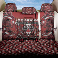 Aotearoa Te Arawa Back Car Seat Cover Maori Tribal Dark Red Paua Shell Pattern DT05 One Size Red - Polynesian Pride