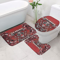 Aotearoa Te Arawa Bathroom Set Maori Tribal Dark Red Paua Shell Pattern DT05 - Polynesian Pride