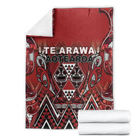 Aotearoa Te Arawa Blanket Maori Tribal Dark Red Paua Shell Pattern DT05 - Polynesian Pride