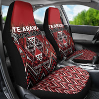 Aotearoa Te Arawa Car Seat Cover Maori Tribal Dark Red Paua Shell Pattern DT05 - Polynesian Pride