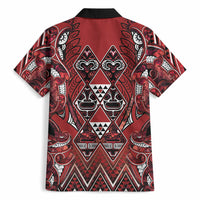 Aotearoa Te Arawa Hawaiian Shirt Maori Tribal Dark Red Paua Shell Pattern DT05 - Polynesian Pride