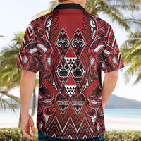 Aotearoa Te Arawa Hawaiian Shirt Maori Tribal Dark Red Paua Shell Pattern DT05 - Polynesian Pride