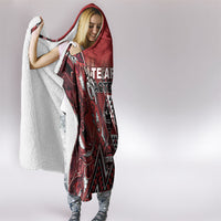 Aotearoa Te Arawa Hooded Blanket Maori Tribal Dark Red Paua Shell Pattern DT05 - Polynesian Pride