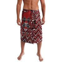 Aotearoa Te Arawa Lavalava Maori Tribal Dark Red Paua Shell Pattern DT05 Red - Polynesian Pride