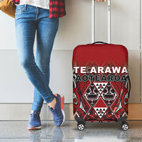 Aotearoa Te Arawa Luggage Cover Maori Tribal Dark Red Paua Shell Pattern DT05 - Polynesian Pride