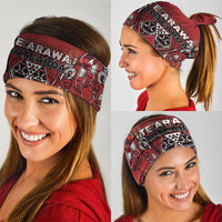 Aotearoa Te Arawa Neck Gaiter Maori Tribal Dark Red Paua Shell Pattern DT05 - Polynesian Pride
